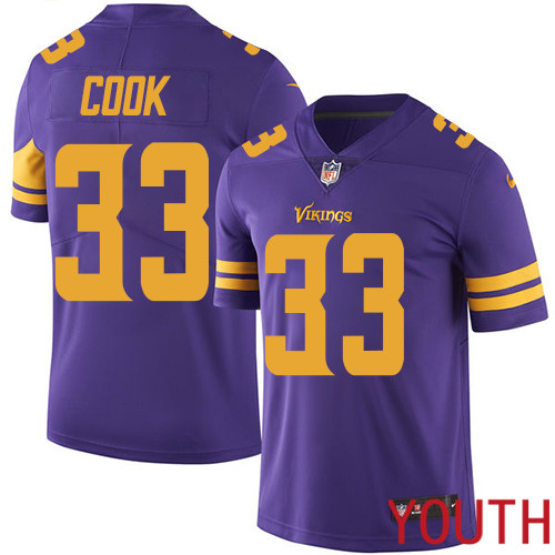 Minnesota Vikings #33 Limited Dalvin Cook Purple Nike NFL Youth Jersey Rush Vapor Untouchable->youth nfl jersey->Youth Jersey
